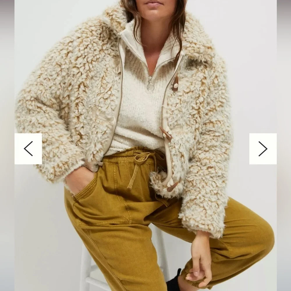 BNNW anthropolgie brenna faux fur coat - Picture 3 of 10